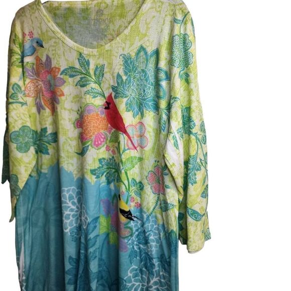 Artisans Vibrant 3/4 Sleeve Lightweight Bird Nature Enthusiast Top Size XL - Picture 6 of 10